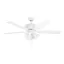 EGLO LAS PALMAS ventilátor lámpával acél matt fehér / üveg opál, 1320mm lapátátmérővel - húzózsinórral