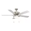 EGLO BALLINA menny. ventilátoros lámpa acél matt nikkel / üveg lakkozott fehér, 1320mm lapátátmérővel - húzózsinórral
