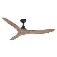   EGLO PORTSEA mennyezeti ventilátor műanyag (ABS) matt fekete, barna lapáttal, 1320mm lapátátmérővel - távirányítóval