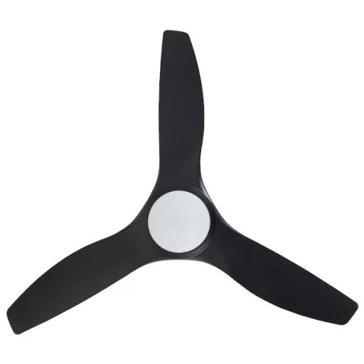 EGLO Tunitas mennyezetei ventilátoros lámpa acél matt fekete / akril tejfehér, 1320mm lapátátmérővel - távirányítóval