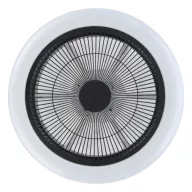  EGLO Kostrena lámpa ventilátorral műanyag (ABS) fehér, fekete / kristály hatású műanyag fehér, 455mm lapátátmérővel - távirányítóval