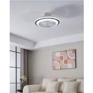   EGLO Albufeira lámpa ventilátorral műanyag (ABS) fehér, szürke / akril tejfehér, 500mm lapátátmérőval - távirányítóval