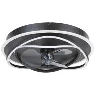   EGLO Namori lámpa ventilátorral acél fekete / akril tejfehér, 500mm lapátátmérővel - távirányítóval