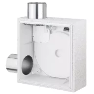   Helios ELS-GUBZL Falbasüllyesztett K90 tűzvédelmi ventilátorház, légtömör (fém) visszacsapószeleppel, felső kifúvás, baloldali csonkkal