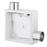   Helios ELS-GUBZR Falba süllyesztett K90 tűzvédelmi ventilátorház, légtömör (fém) visszacsapószeleppel, felső kifúvás, jobboldali csonkkal.