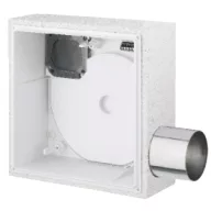   Helios ELS-GUBRZR Falba süllyesztett K90 tűzvédelmi ventilátorház, légtömör (fém) visszacsapószeleppel, hátsó kifúvás, jobboldali csonkkal