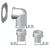   Helios WC-csatlakozó készlet ELS-hez, 1db NA50-es könyök, 1db NA40-es és 1db NA30-as csatlakozóval