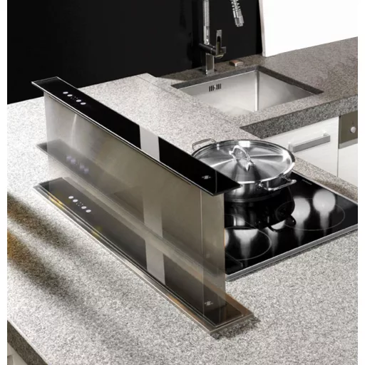 SIRIUS - Páraelszívó S-DD2 TC/L EM 58 LED fekete üveg/inox motor nélkül - 4. kép