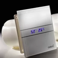   CATA E-GLAS E-150GTH fürdőszoba ventilátor fehér üveg előlappal, időzítővel, páraérzékelővel, 150mm csonkkal