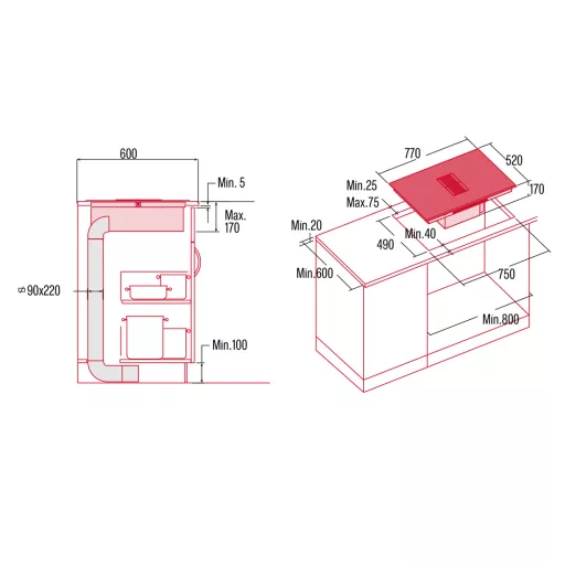 NODOR - NorCoock N7426 BK FLOW-IN indukciós főzőlap beépített elszívóval - 2. kép