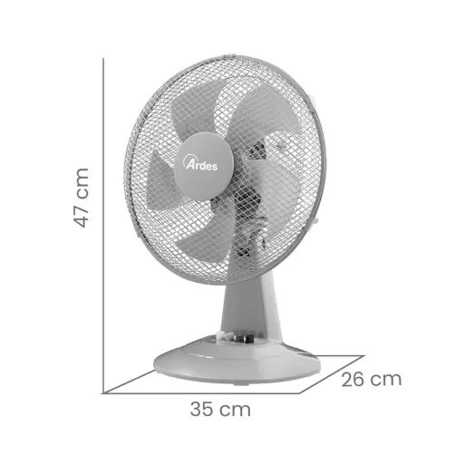 ARDES 5ST30G Asztali ventilátor - szürke - 7. kép
