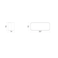  AIRA - Légtechnikai elem lapos csatorna toldó Quadro sorozathoz 227x92 mm