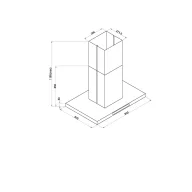DAVOLINE - Páraelszívó SQUARE sziget 90 cm fekete