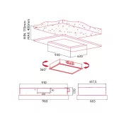   NODOR - Páraelszívó NorBreeze ISLA JANO WH 960 RF Hob to Hood