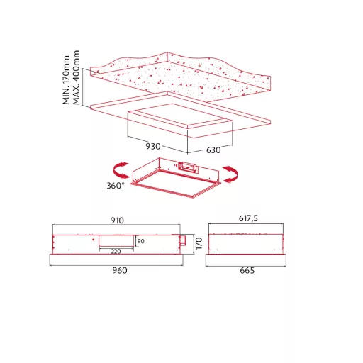 NODOR - Páraelszívó NorBreeze ISLA JANO WH 960 RF Hob to Hood - 2. kép