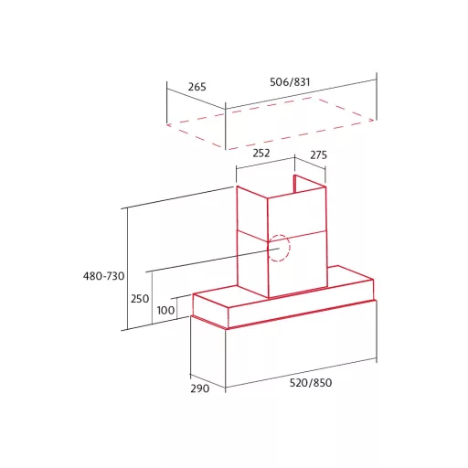 NODOR - Páraelszívó NorBreeze CUDO 850 SS inox - 2. kép