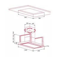 NODOR - Páraelszívó NorBreeze ISLA DEIMOS 1000 RF Hob to Hood - 2. kép