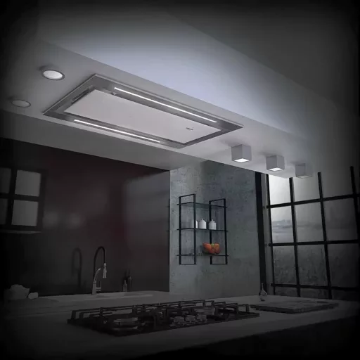 NODOR - Páraelszívó NorBreeze ISLA DEIMOS 1000 RF Inox/Fehér hob to hood + plazma filter QUADRO 800 R - 2. kép