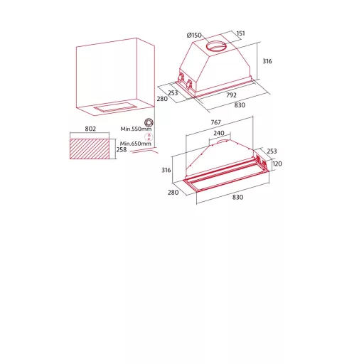 NODOR - Páraelszívó NorBreeze ECLIPSE 90 BK - 2. kép