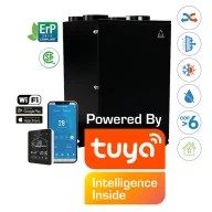   HOLTOP/AIRWOODS AV-HTPF90 központi hővisszanyerős szellőztető beépített hűtő-fűtő funkcióval, entalpia hőcserélővel, LCD-s vezérléssel, WiFi-vel