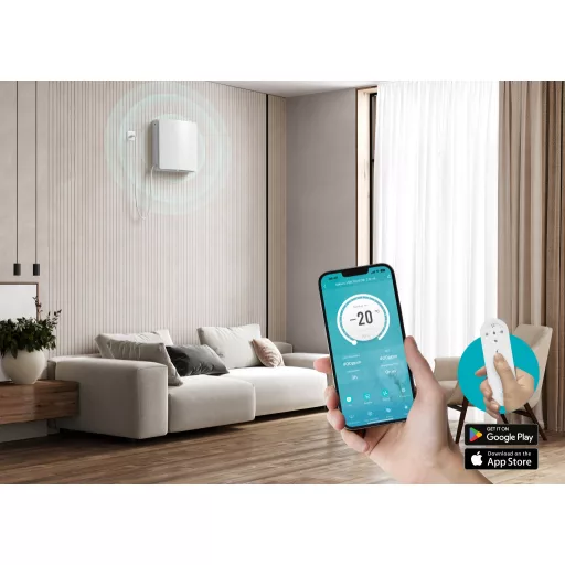 HOLTOP/AIRWOODS AV-TTW5-W SH7IE Pro ISO egyhelyiséges hővisszanyerős szellőztető (2 db), páraérzékelővel, automata zsaluval, WiFi-vel, kültéri hangcsillapító elemmel