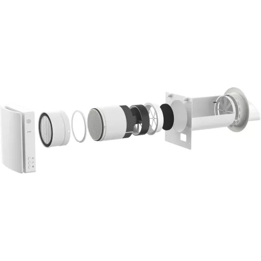 HOLTOP/AIRWOODS AV-TTW5-W egyhelyiséges hővisszanyerős szellőztető (2 db) automata zsaluval, WiFi csatlakozással, páraérzékelő szenzorral, pollenszűrővel