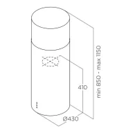   ELICA - Páraelszívó TUBE PRO ISLAND WH MAT/A/43 + Mikro MW-5120B