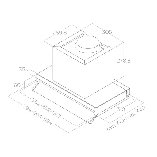 ELICA - Páraelszívó BOXIN IX/A/90 inox - 2. kép
