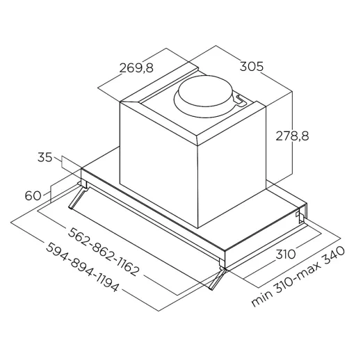 ELICA - Páraelszívó BOXIN LX/IX/A/120 + Kenyérpirító 1T20 - 4. kép