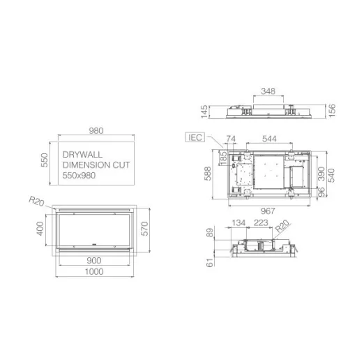 ELICA - Páraelszívó HILIGHT GLASS H16 WH/A/100 - 2. kép