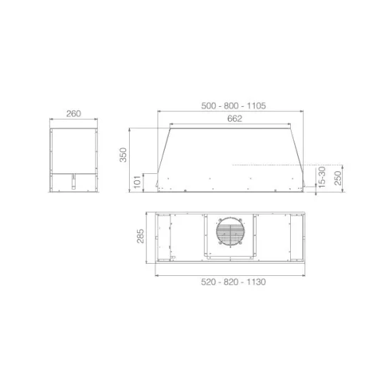 ELICA - Páraelszívó CT35 PRO GME IX/A/120 inox motor nélkül - 2. kép