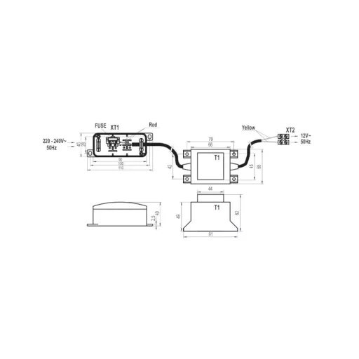 VENTS TRF-220/12-25 transzformátor 12V-os fürdőszoba ventilátorhoz