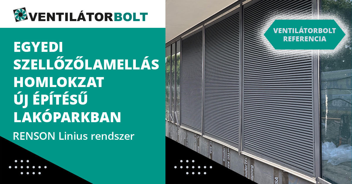 Referencia: Egyedi szellőzőlamellás homlokzat új építésű lakóparkban
