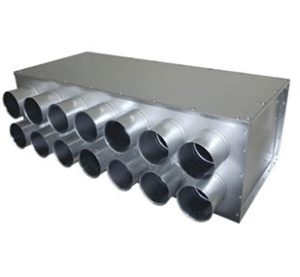 14x75/160-H vízszintes osztó doboz központi szellőztető rendszerekhez
