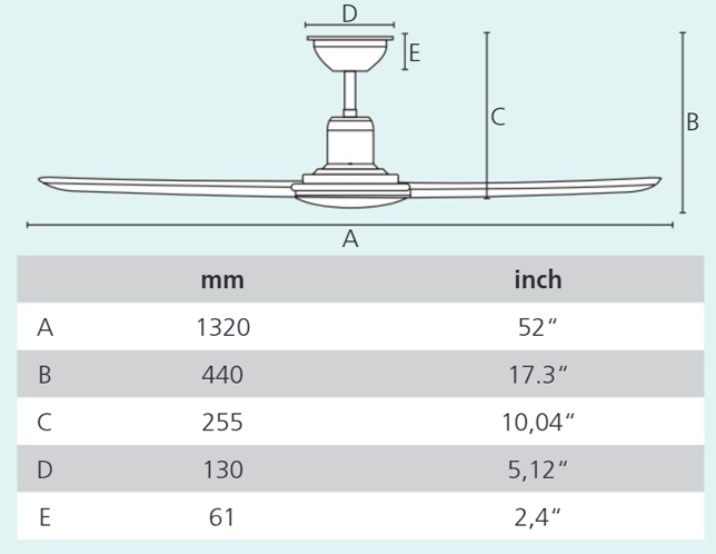 BALLINA-matt-nikkel-mennyezeti-ventilatoros-lampa-meretek