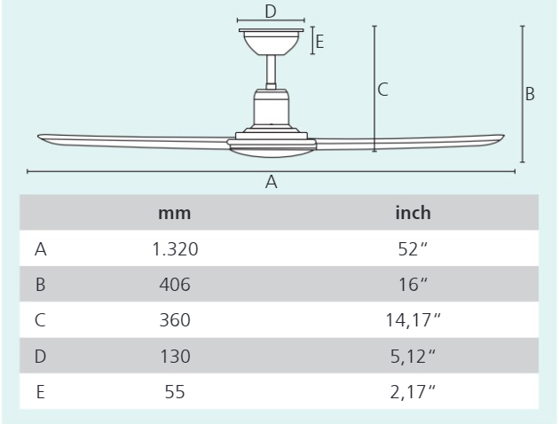SUSALE-matt-nikkel-mennyezeti-ventilatoros-lampa-meretek