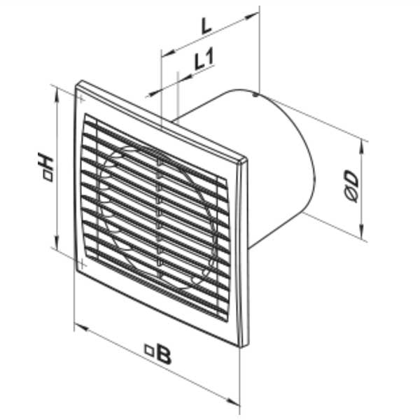 Vents 100 s 12 V ventilátor mérete
