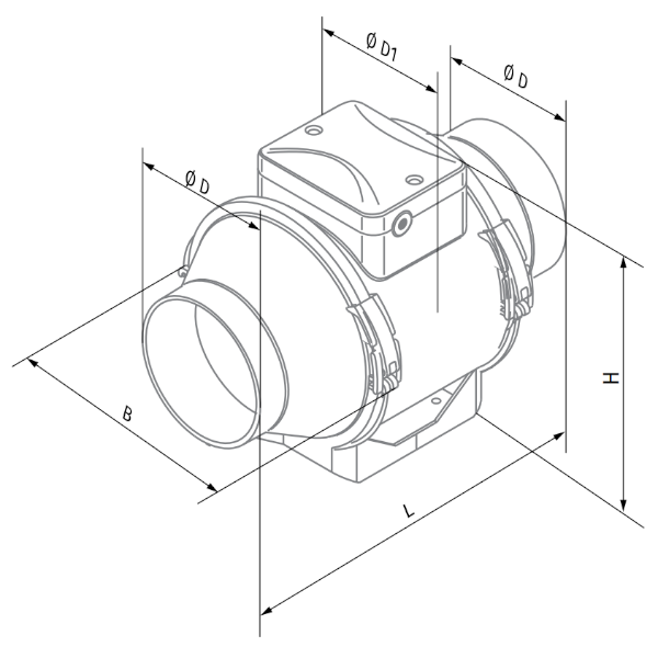 Blauberg Turbo EC-motoros ipari csőventilátor méretek
