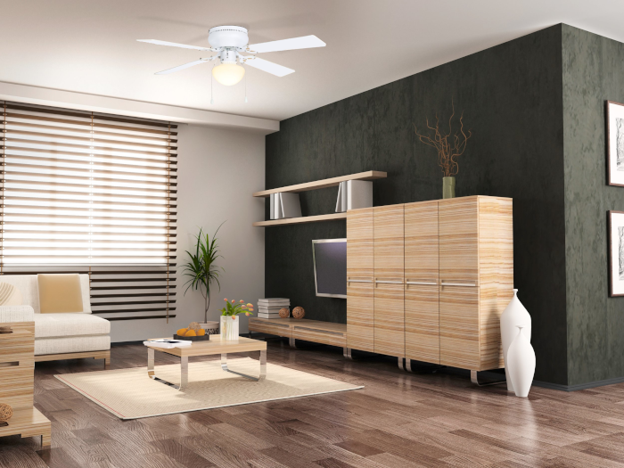 EGLO Cagliari mennyezeti ventilátoros lámpa beépítve