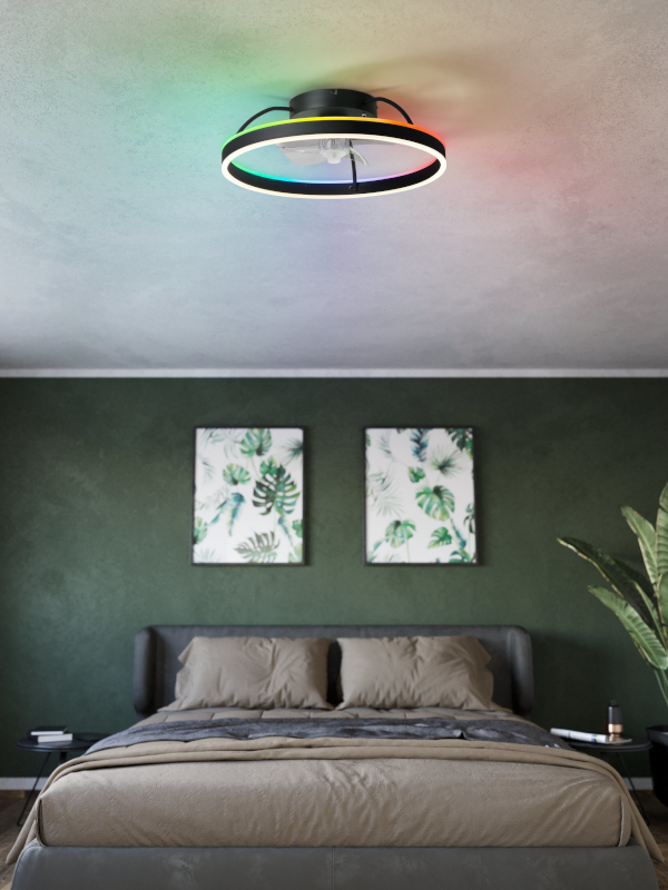 EGLO Marinella ventilátoros lámpa színes beépítve
