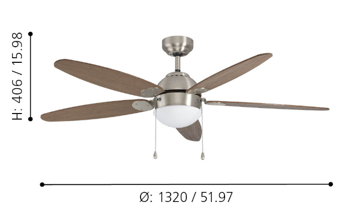 EGLO Susale mennyezeti ventilátoros lámpa beépítve