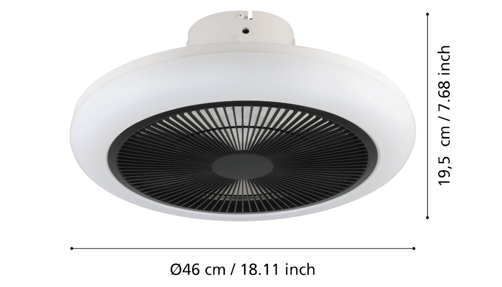 Kostrena lámpa ventilátorral méretek