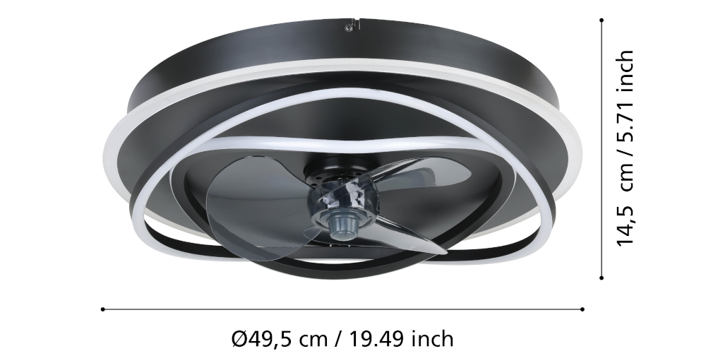 Namori lámpa ventilátorral méretek