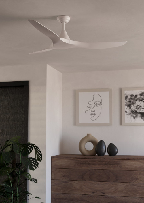 Portsea mennyezeti ventilátor matt fehér beépítve