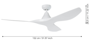 Portsea mennyezeti ventilátor méretek