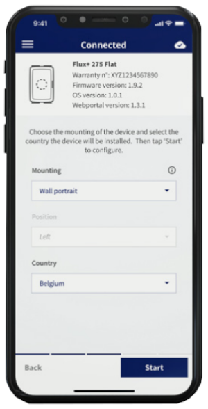 Renson Flux Flat hővisszanyerős szellőztető gép installációs app