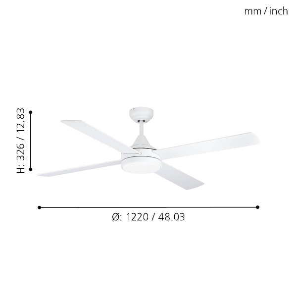 Trinidad mennyezeti ventilátoros lámpa méretek