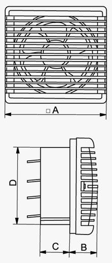 VVR változtatható forgásirányú ventilátor méretei