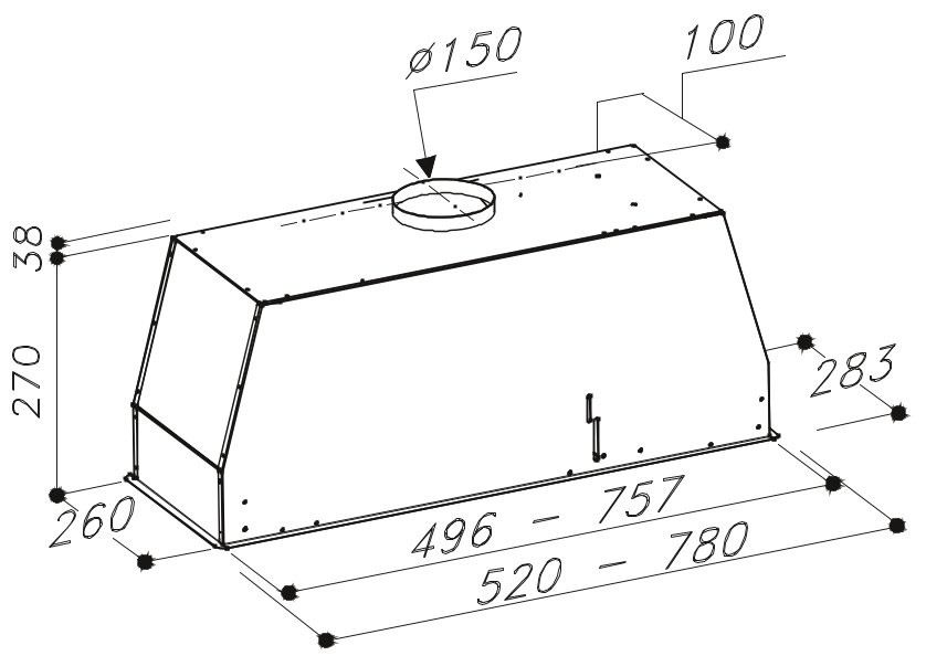 SIRIUS - Páraelszívó SL-913 TW 78 cm fehér üveg