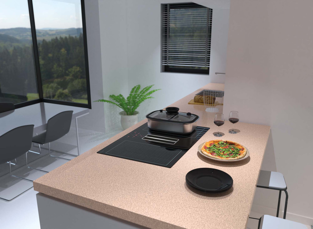 NODOR - NorCoock IS-N7220 BK indukciós főzőlap beépített elszívóval + plazma filter QUADRO 800 R